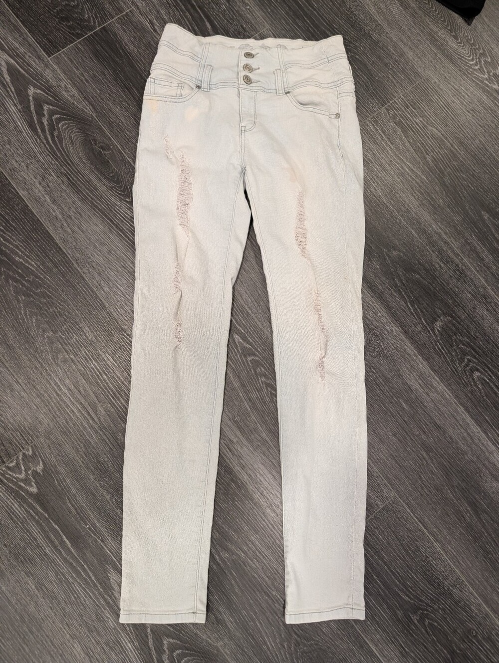 Wax Jean Light Blue Distressed Skinny Jeans